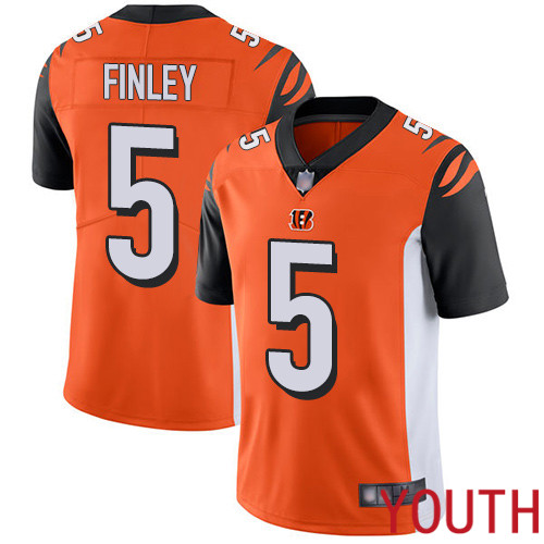 Cincinnati Bengals Limited Orange Youth Ryan Finley Alternate Jersey NFL Footballl 5 Vapor Untouchable